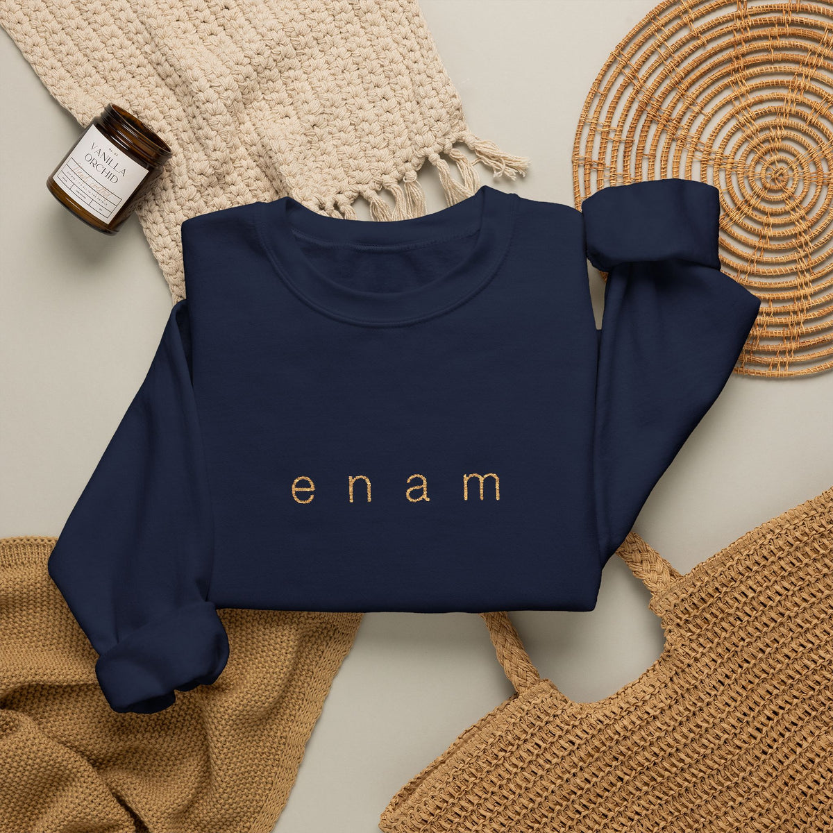 enam⁠ — The Signature Embroidered Crewneck.